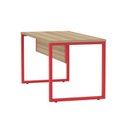 Ver imagem 7 de Escrivaninha Mesa Escritório X 150cm Industrial Noce Naturalle e Vermelho Marrom/Marromle