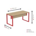 Ver imagem 4 de Escrivaninha Mesa Escritório X 150cm Industrial Noce Naturalle e Vermelho Marrom/Marromle