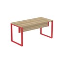 Ver imagem 3 de Escrivaninha Mesa Escritório X 150cm Industrial Noce Naturalle e Vermelho Marrom/Marromle
