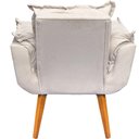 Ver imagem 2 de Kit 3 Poltronas Decorativa Alice Pé Trapézio 30cm Castanho - Suede