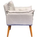 Ver imagem 3 de Kit 3 Poltronas Decorativa Alice Pé Trapézio 30cm Castanho - Suede