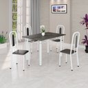 Ver imagem 1 de Conjunto Sala de Jantar com 4 Cadeiras Lívia Branco/Preto