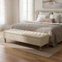 Ver imagem 2 de Recamier Liza para Cama Box Super King 198cm Design Elegante :Marfim/Suede