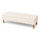 Ver imagem 1 de Recamier Liza para Cama Box Super King 198cm Design Elegante :Marfim/Suede