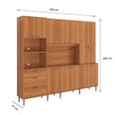 Ver imagem 5 de Armário de Cozinha Pulse 12 Portas 3 Gavetas Jequitibá - Lukaliam