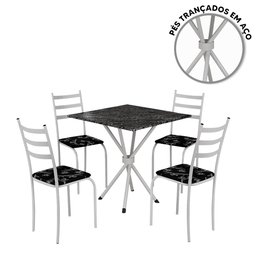 Mesa de Jantar 4 Cadeiras Branco Fortaleza Shop Jm - 2