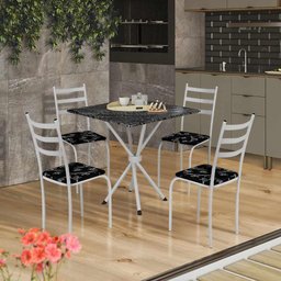 Mesa de Jantar 4 Cadeiras Branco Fortaleza Shop Jm - 1