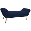 Ver imagem 3 de Kit Cabeceira Calçadeira Veneza 195cm Suede Azul Marinho