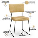 Ver imagem 4 de Kit 6 Cadeiras Decorativa Estofada para Sala de Jantar Allana L02 Couríssimo Casco Fendi - Lyam Deco