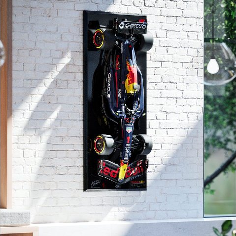 Quadro 1.4 Decorativo F1 Rb19 Artesanal Fibra de Vidro e Polietileno Verstappen 2022 Azul G53 - Gran