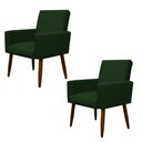 Ver imagem 1 de Kit 2 Poltronas Decorativa Sala e Quarto Nina Suede Herrero:verde