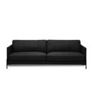 Ver imagem 5 de Sofá Decorativo Karine 4 Lugares Sala de Estar 270cm Pés em Aço Couro Preto G88 - Gran Belo