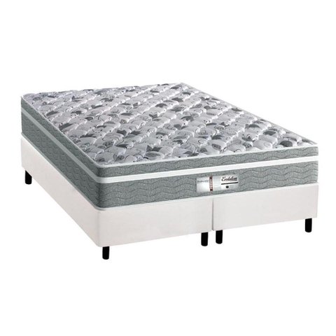 Cama Box Queen: Colchão Molas Ensacadas Probel MasterPocket Evolution + Base CRC Courano Branco(158x