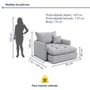 Ver imagem 3 de Poltrona Cama Retrátil e Reclinável Base Madeira Maciça Doha