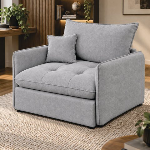 Poltrona Cama Retrátil e Reclinável Base Madeira Maciça Doha