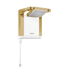 Chuveiro Lorenzetti Acqua Star - Branco - 220v:dourado Matte