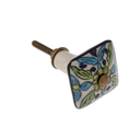 Ver imagem 2 de Puxador em Cerâmica Quadrado Floral Azul Portas Gavetas