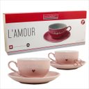 Ver imagem 2 de Jogo de Xícaras Chá Lamour 160ml 12 Peças Etilux Rosa