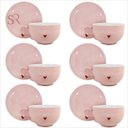 Ver imagem 1 de Jogo de Xícaras Chá Lamour 160ml 12 Peças Etilux Rosa