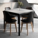 Ver imagem 1 de Mesa Cozinha e Refeitório 90cm x 90cm Pés Metal com 4 Cadeiras Siena Pés Madeira Casa Lar