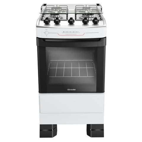 Fogão Mueller 4 Bocas com Mesa Inox e Acendimento Automático Total Branco Mfi4bf Bivolt