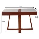 Ver imagem 3 de Mesa de Jantar Caroline Extensível Tampo de Vidro Off Pés em Madeira Maciça Imbuia