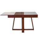Ver imagem 2 de Mesa de Jantar Caroline Extensível Tampo de Vidro Off Pés em Madeira Maciça Imbuia
