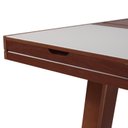 Ver imagem 5 de Mesa de Jantar Caroline Extensível Tampo de Vidro Off Pés em Madeira Maciça Imbuia