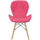 Ver imagem 3 de Kit 4 Cadeiras Charles Eames Eiffel Slim Wood Estofada - Rosa