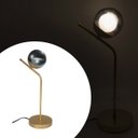 Ver imagem 1 de Luminaria de Mesa Inclinado Jabuticaba com Vidro Globo Bivolt G9 - Dourado/fume