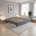 Ver imagem 1 de Cama Casal 137x187 Desmontável Tecido Premium 100% Madeira - Cinza Escuro - Nova Cama