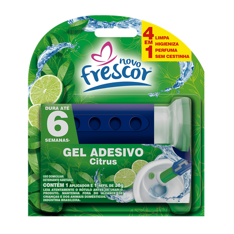 Kit 3 Unidades Detergente Sanitários Gel Adesivo 38g com Aplicador Novo Frescor Dura até 6 Semanas F