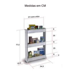 Prateleira Multiuso com Rodízios Preta - Arthi - 5