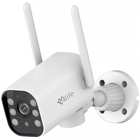 Câmera de Segurança 4LIFE FLG3P Vigione Outdoor Wi-Fi 2.5k Visão Noturna Cor Branco