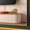 Ver imagem 5 de Painel Tv 70 Pol 180cm Bancada Suspensa Gava H01 Off/cinamomo - Mpozenato