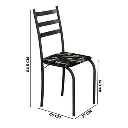 Mesa De Jantar Pequena Com 4 Cadeiras Preto Manaus Shop JM - 3