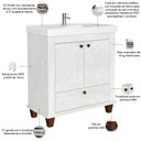 Ver imagem 3 de Balcão Gabinete para Banheiro com Pés e Lavatório 80cm Malezia B06 Cristal - Lyam Decor