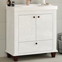 Ver imagem 2 de Balcão Gabinete para Banheiro com Pés e Lavatório 80cm Malezia B06 Cristal - Lyam Decor