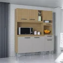 Ver imagem 1 de Kit Cozinha 6pts Barbara Damasco Ripado/off White