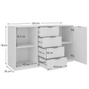 Ver imagem 3 de Armário Multiuso 1 Porta 4 Gavetas 2 Nichos em MDP BP Branco