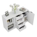 Ver imagem 4 de Armário Multiuso 1 Porta 4 Gavetas 2 Nichos em MDP BP Branco