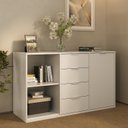 Ver imagem 1 de Armário Multiuso 1 Porta 4 Gavetas 2 Nichos em MDP BP Branco