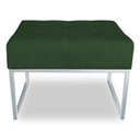 Ver imagem 4 de Puff Lisa Suede Base Metálica Industrial Prata - Pallazio Verde