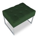 Ver imagem 3 de Puff Lisa Suede Base Metálica Industrial Prata - Pallazio Verde