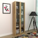 Ver imagem 2 de Armário Estante com 2 Portas de Vidro Multimóveis Cr25069 Amendoa