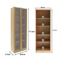 Ver imagem 3 de Armário Estante com 2 Portas de Vidro Multimóveis Cr25069 Amendoa