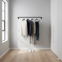 Ver imagem 2 de 2 Araras de Parede Cabideiro para Roupas 1m Aço Reforçado Organização Loja Closet Preto