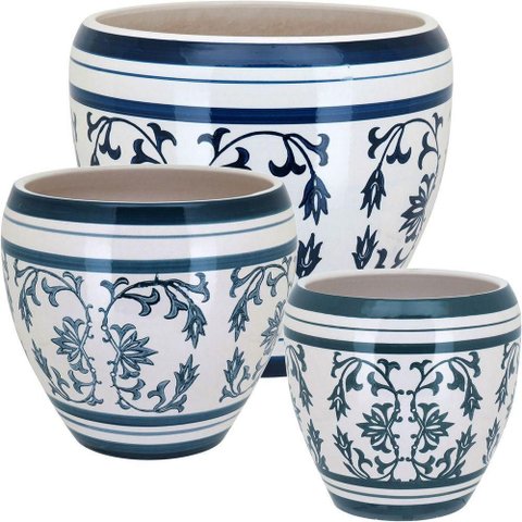 Kit 3 Cachepô  Vaso Decorativo Cerâmica Colorido Vaso Decorativo Planta