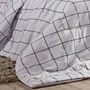 Ver imagem 3 de Kit Edredom Square King Quadriculado Percal 180 Fios 3 Peças - Branco