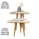 Ver imagem 3 de Jogo 2 Mesas Lateral e Apoio 3 Pontas Cadencie Retrô Pés Palito Cor Off White/freijó - Comprar Movei